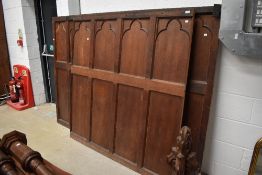 Two antique oak panels, possibly from a chapel or church, believed to be Canterbury area