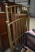 A late Victorian brass head bed frame with iron frame