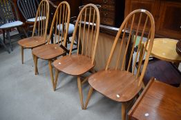 Mid century Ercol hoop and stick back dining chairs