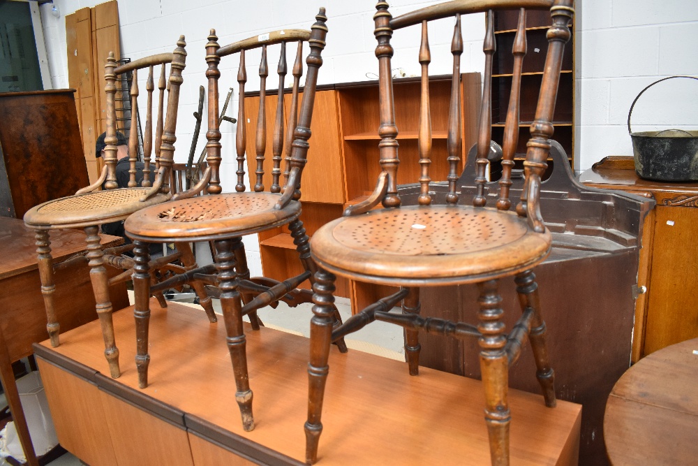 Three bentwood chairs, having turned frames and backs