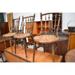 Three bentwood chairs, having turned frames and backs