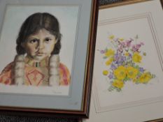 Jacky Guarnori, (contemporary), a watercolour, still life, signed, 30 x 23cm, mounted framed and