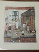 Tom Dodson, (1910-1991), a Ltd Ed print, back yard, signed bottom right, and num 583/850, 48 x 36cm,