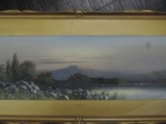 P Norton, (20th century), a gouache painting, In the Highlands, signed, 25 x 75cm, framed and