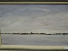 Ralph A Stephen (Scottish 1924-2016) two oils on board, a view of Montrose, signed and dated 05,