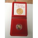 A Royal Mint 1980 Proof Gold Half Sovereign with box & certificate