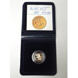 A Royal Mint 1982 Proof Gold Half Sovereign with box & certificate