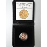 A Royal Mint 1982 Proof Gold Sovereign with box & certificate