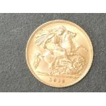 A George V 1912 Gold Half Sovereign, Royal Mint