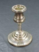 An Edwardian silver candlestick, marks for Birmingham 1909, maker Hayes & Co, 10.5cm,160grams (