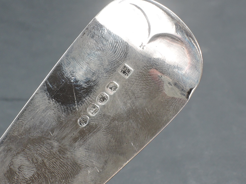 A George IV silver fiddle pattern ladle, with engraved initial 'D' to terminal and pip to reverse, - Image 2 of 4