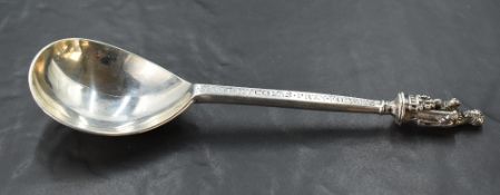 An Edwardian silver reproduction of The Saint Nicholas apostle spoon, the stem engraved 'Synt