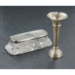 A small Elizabeth II silver trumpet form spill vase, marks for Birmingham 1977, maker Joseph Gloster