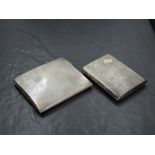A George V silver cigarette case, of hinged rectangular form, with engine-turned decoration and