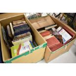 Three boxes of library text and reference books