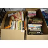 Three boxes of library text and reference books