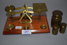 A set of 20th century post office letter scales with weight set