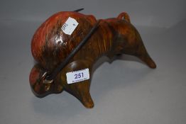 A Stanislas mid century studio pottery figure of a Mexican bull