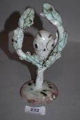 A Stanislas Reychan ceramic studio pottery sculpture of an owl in tree