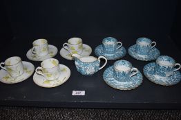 Two early 20th century part coffee services by Spode one having typical blue and white Chinese