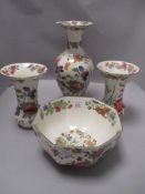 Four pieces of 20th century Wedgwood Groups 'Etruria' including a pair of vases, fruit bowl and
