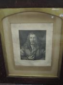 (19th century), an engraving, portrait of Albrecht Durer, 36 x 29cm, mounted framed and glazed, 73 x