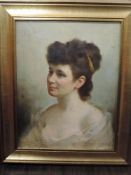 W H Parkinson, (1864-1916), portrait of a scantily clad Victorian lady, signed and dated 1893, 44