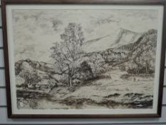 (20th) century, a pastel sketch, country landscape, 50 x 70cm, framed and glazed, 59 x 79cm