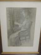 James H Morton, (1881-1918), a sketch, lady seated, signed, 46 x 28cm, mounted framed and glazed, 65