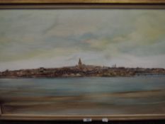 Ralph A Stephen (1924-2016) oil on canvas, a view of Montrose, signed lower right, 44 x 75cm,