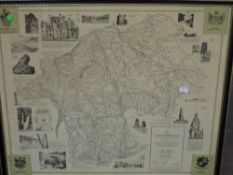 Alfred Wainwright, (1907-1991), after, a print, map of Westmorland, dated 1974, 54 x 61cm, framed