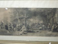 (19th century), an engraving, Victorian sports day, 45 x 89cm, mounted framed and glazed, Frank