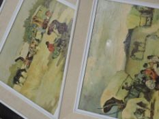 (20th century), a pair of prints, gypsy camps, 35 x 43cm, framed, 50 x 57cm, damage to one top