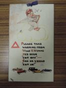 Mabel Lucie Attwell, (1879-1964), after, a print, Warning from Willy T Wynne, promo, 25 x 14cm, -