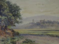 Robert Rampling, (1836-1909), a watercolour, Lancaster from Oxcliffe Marsh, signed, 26 x 38cm,