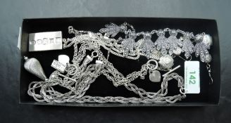 A selection of HM silver and white metal jewellery stamped 925 including Silver Jubilee (1977)