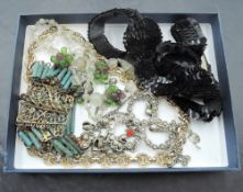 A small selection of vintage costume jewellery including necklace by Grosse, Oriental white metal '