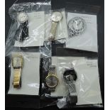 Five assorted wrist watches including Imado digital, Lorus, Timex etc and an Ingersoll pocket watch