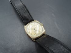 A gent's vintage 9ct gold Rotary wrist watch having Arabic numeral dial with subsidiary seconds in