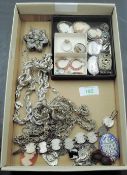 A selection of white metal jewellery, some stamped 925/Silver including coin bracelet, rope