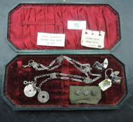A selection of antique/vintage Chinese silver including a 19th Century watch chain, trio of