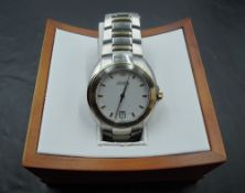 A gent's quartz wrist watch by Michel Herbelin, no:12630.B, having baton numeral dial and date