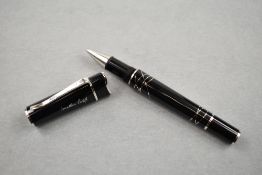 A Limited Edition Montblanc rollerball pen. The Writers Edition Jonathan Swift pen, design