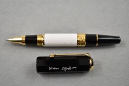 A Limited Edition Montblanc rollerball pen. A Writers Edition William Shakespeare, the cap