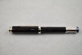 A Montblanc rollerball pen. The Great Characters Miles Davis special edition rollerball pen. The