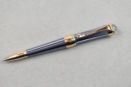 A Montblanc ballpoint pen. A Etoile de Montblanc Mediterraee ballpoint pen. Having barrel stamped