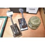 Two letter head stamps including Hawkshead and Victoria Axel works nut