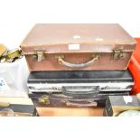 Three vintage suitcase or briefcase