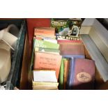 A box of books of Cricket, Scottish Highland and cookery interest also included are several