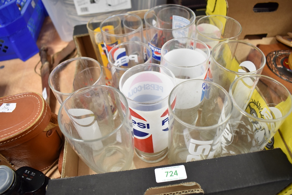 A selection of 20th century advertising cups and glasses for Pepsi and Pepsi Max